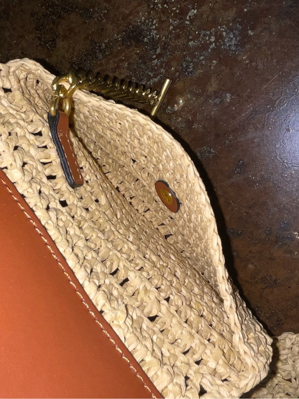 Saint Laurent Beige Crochet Tote with Metallic Logo and Pouch - Picture 6 of 12